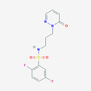 molecular formula C13H13F2N3O3S B2866867 2,5-difluoro-N-(3-(6-oxopyridazin-1(6H)-yl)propyl)benzenesulfonamide CAS No. 1105234-25-0