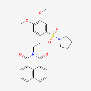 molecular formula C26H26N2O6S B2866870 2-(4,5-dimethoxy-2-(pyrrolidin-1-ylsulfonyl)phenethyl)-1H-benzo[de]isoquinoline-1,3(2H)-dione CAS No. 433701-07-6