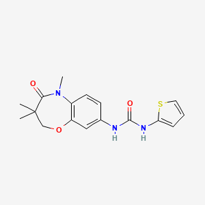 molecular formula C17H19N3O3S B2866871 1-(Thiophen-2-yl)-3-(3,3,5-trimethyl-4-oxo-2,3,4,5-tetrahydrobenzo[b][1,4]oxazepin-8-yl)urea CAS No. 1171163-71-5