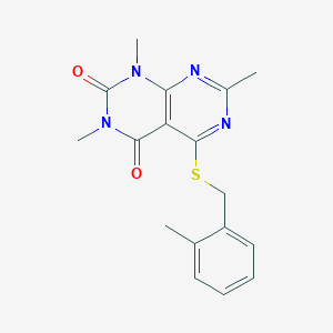 1,3,7-trimethyl-5-((2-methylbenzyl)thio)pyrimido[4,5-d]pyrimidine-2,4(1H,3H)-dione