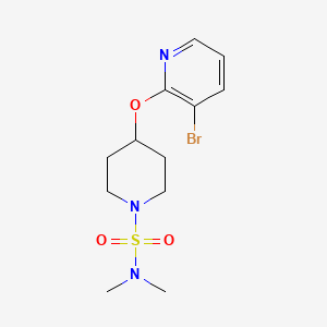 molecular formula C12H18BrN3O3S B2866875 4-((3-bromopyridin-2-yl)oxy)-N,N-dimethylpiperidine-1-sulfonamide CAS No. 1448075-90-8