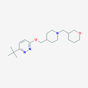 molecular formula C20H33N3O2 B2866876 3-Tert-butyl-6-[[1-(oxan-3-ylmethyl)piperidin-4-yl]methoxy]pyridazine CAS No. 2379976-82-4