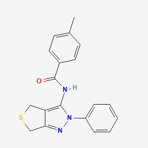 molecular formula C19H17N3OS B2866877 4-methyl-N-(2-phenyl-4,6-dihydro-2H-thieno[3,4-c]pyrazol-3-yl)benzamide CAS No. 361168-33-4