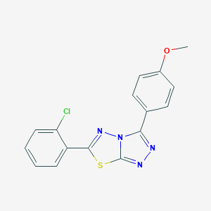 molecular formula C16H11ClN4OS B286688 6-(2-Chlorophenyl)-3-(4-methoxyphenyl)-[1,2,4]triazolo[3,4-b][1,3,4]thiadiazole 