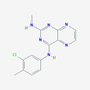 molecular formula C14H13ClN6 B2866885 (3-Chloro-4-methylphenyl)[2-(methylamino)pteridin-4-yl]amine CAS No. 946290-76-2
