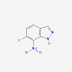 molecular formula C7H4FN3O2 B2866888 6-氟-7-硝基-1H-吲唑 CAS No. 1279869-26-9