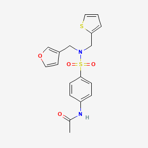 molecular formula C18H18N2O4S2 B2866889 N-(4-(N-(呋喃-3-基甲基)-N-(噻吩-2-基甲基)磺酰基)苯基)乙酰胺 CAS No. 1428380-52-2