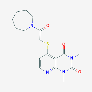 molecular formula C17H22N4O3S B2866891 5-[2-(氮杂环-1-基)-2-氧代乙基]硫代-1,3-二甲基吡啶并[2,3-d]嘧啶-2,4-二酮 CAS No. 899748-38-0