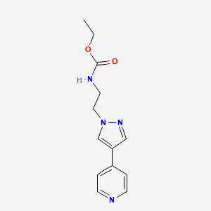 ethyl N-{2-[4-(pyridin-4-yl)-1H-pyrazol-1-yl]ethyl}carbamate