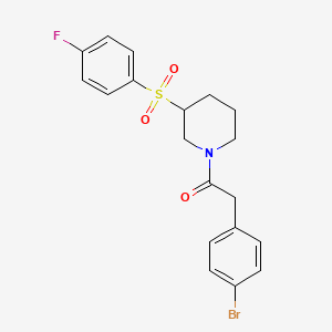 molecular formula C19H19BrFNO3S B2866899 2-(4-溴苯基)-1-(3-((4-氟苯基)磺酰基)哌啶-1-基)乙酮 CAS No. 1797861-32-5