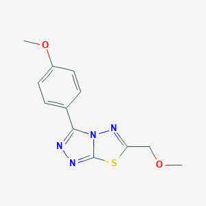 molecular formula C12H12N4O2S B286690 6-(Methoxymethyl)-3-(4-methoxyphenyl)[1,2,4]triazolo[3,4-b][1,3,4]thiadiazole 