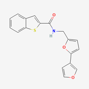 molecular formula C18H13NO3S B2866900 N-([2,3'-bifuran]-5-ylmethyl)benzo[b]thiophene-2-carboxamide CAS No. 2034566-55-5