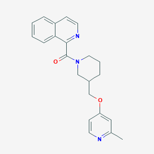molecular formula C22H23N3O2 B2866902 Isoquinolin-1-yl-[3-[(2-methylpyridin-4-yl)oxymethyl]piperidin-1-yl]methanone CAS No. 2380058-37-5