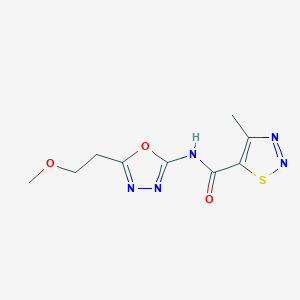 molecular formula C9H11N5O3S B2866905 N-(5-(2-甲氧基乙基)-1,3,4-恶二唑-2-基)-4-甲基-1,2,3-噻二唑-5-甲酰胺 CAS No. 1351613-83-6