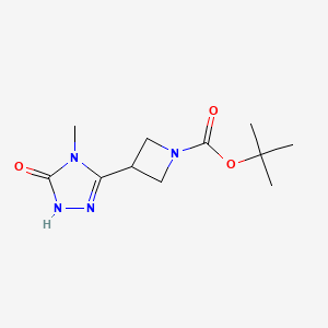 molecular formula C11H18N4O3 B2866909 叔丁基 3-(4-甲基-5-氧代-1H-1,2,4-三唑-3-基)氮杂环丁烷-1-羧酸酯 CAS No. 2361635-52-9