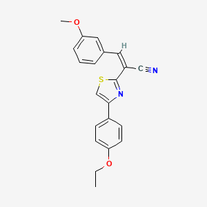 molecular formula C21H18N2O2S B2866922 (Z)-2-(4-(4-乙氧基苯基)噻唑-2-基)-3-(3-甲氧基苯基)丙烯腈 CAS No. 476669-04-2