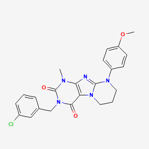 3-(3-chlorobenzyl)-9-(4-methoxyphenyl)-1-methyl-6,7,8,9-tetrahydropyrimido[2,1-f]purine-2,4(1H,3H)-dione