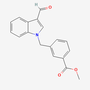 molecular formula C18H15NO3 B2866928 3-[(3-甲酰-1H-吲哚-1-基)甲基]苯甲酸甲酯 CAS No. 667435-96-3