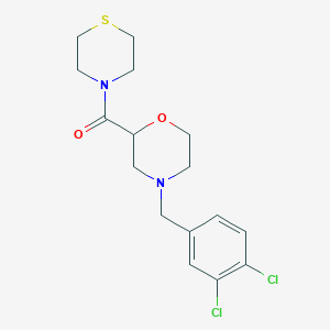 molecular formula C16H20Cl2N2O2S B2866941 [4-[(3,4-Dichlorophenyl)methyl]morpholin-2-yl]-thiomorpholin-4-ylmethanone CAS No. 2415513-99-2