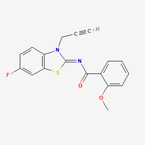 N-(6-fluoro-3-prop-2-ynyl-1,3-benzothiazol-2-ylidene)-2-methoxybenzamide