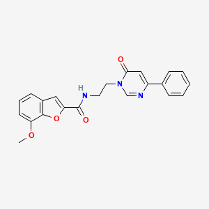 7-methoxy-N-(2-(6-oxo-4-phenylpyrimidin-1(6H)-yl)ethyl)benzofuran-2-carboxamide