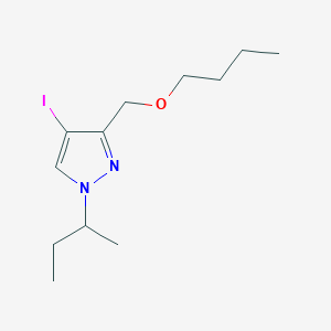 molecular formula C12H21IN2O B2866950 3-(butoxymethyl)-1-sec-butyl-4-iodo-1H-pyrazole CAS No. 1856086-83-3