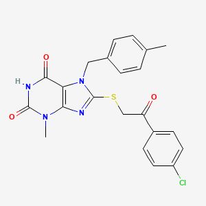 8-((2-(4-chlorophenyl)-2-oxoethyl)thio)-3-methyl-7-(4-methylbenzyl)-1H-purine-2,6(3H,7H)-dione