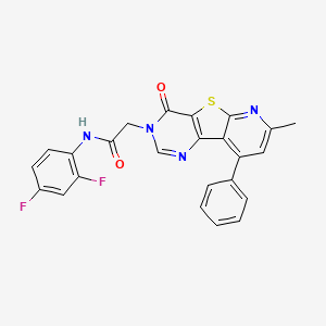 molecular formula C24H16F2N4O2S B2866960 N-(2,4-二氟苯基)-2-(7-甲基-4-氧代-9-苯基吡啶并[3',2':4,5]噻吩并[3,2-d]嘧啶-3(4H)-基)乙酰胺 CAS No. 946324-14-7