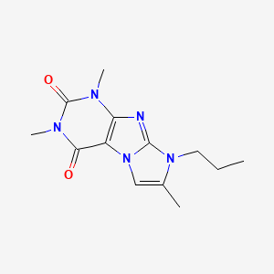 molecular formula C13H17N5O2 B2866961 1,3,7-trimethyl-8-propyl-1H-imidazo[2,1-f]purine-2,4(3H,8H)-dione CAS No. 877810-58-7