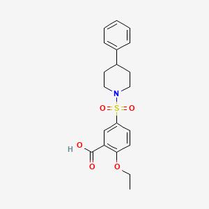 molecular formula C20H23NO5S B2866962 2-乙氧基-5-[(4-苯基哌啶基)磺酰基]苯甲酸 CAS No. 866156-11-8