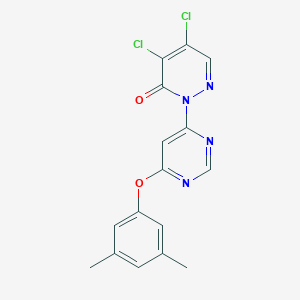 molecular formula C16H12Cl2N4O2 B286697 4,5-dichloro-2-[6-(3,5-dimethylphenoxy)-4-pyrimidinyl]-3(2H)-pyridazinone 