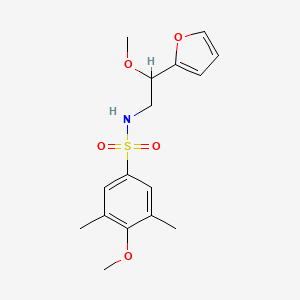 molecular formula C16H21NO5S B2866972 N-(2-(呋喃-2-基)-2-甲氧基乙基)-4-甲氧基-3,5-二甲基苯磺酰胺 CAS No. 1795296-03-5