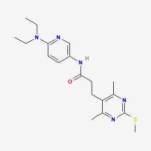 molecular formula C19H27N5OS B2866973 N-[6-(diethylamino)pyridin-3-yl]-3-(4,6-dimethyl-2-methylsulfanylpyrimidin-5-yl)propanamide CAS No. 1223208-61-4