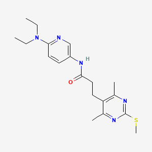 molecular formula C19H27N5OS B2866973 N-[6-(二乙氨基)吡啶-3-基]-3-(4,6-二甲基-2-甲硫基嘧啶-5-基)丙酰胺 CAS No. 1223208-61-4