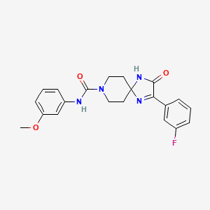 molecular formula C21H21FN4O3 B2866975 2-(3-fluorophenyl)-N-(3-methoxyphenyl)-3-oxo-1,4,8-triazaspiro[4.5]dec-1-ene-8-carboxamide CAS No. 1189860-49-8