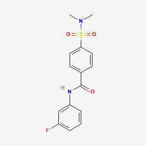 molecular formula C15H15FN2O3S B2866980 4-(二甲基磺酰氨基)-N-(3-氟苯基)苯甲酰胺 CAS No. 313529-26-9