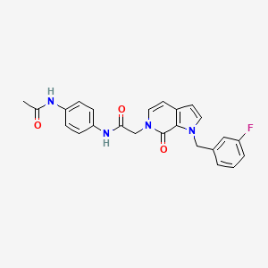 molecular formula C24H21FN4O3 B2866981 N-[4-(acetylamino)phenyl]-2-[1-(3-fluorobenzyl)-7-oxo-1,7-dihydro-6H-pyrrolo[2,3-c]pyridin-6-yl]acetamide CAS No. 1251607-35-8