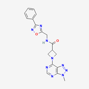 1-(3-methyl-3H-[1,2,3]triazolo[4,5-d]pyrimidin-7-yl)-N-((3-phenyl-1,2,4-oxadiazol-5-yl)methyl)azetidine-3-carboxamide