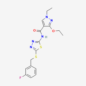 3-ethoxy-1-ethyl-N-(5-((3-fluorobenzyl)thio)-1,3,4-thiadiazol-2-yl)-1H-pyrazole-4-carboxamide