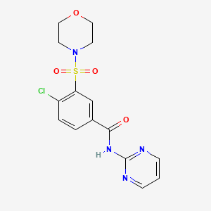 molecular formula C15H15ClN4O4S B2866991 4-chloro-3-(morpholin-4-ylsulfonyl)-N-(pyrimidin-2-yl)benzamide CAS No. 890611-14-0