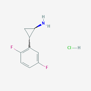 molecular formula C9H10ClF2N B2867003 (1R,2S)-2-(2,5-二氟苯基)环丙-1-胺盐酸盐 CAS No. 1807920-89-3