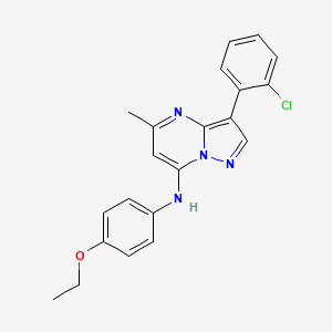 molecular formula C21H19ClN4O B2867005 3-(2-chlorophenyl)-N-(4-ethoxyphenyl)-5-methylpyrazolo[1,5-a]pyrimidin-7-amine CAS No. 890635-59-3