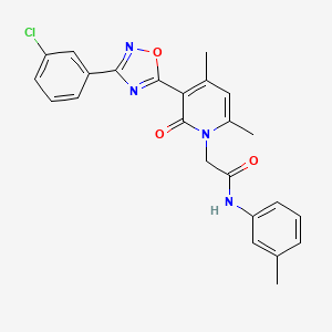 molecular formula C24H21ClN4O3 B2867011 2-(3-(3-(3-chlorophenyl)-1,2,4-oxadiazol-5-yl)-4,6-dimethyl-2-oxopyridin-1(2H)-yl)-N-(m-tolyl)acetamide CAS No. 946370-96-3