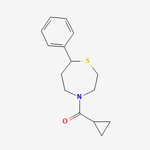 molecular formula C15H19NOS B2867020 环丙基(7-苯基-1,4-噻氮杂环-4-基)甲酮 CAS No. 1797368-90-1