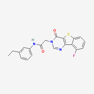 molecular formula C20H16FN3O2S B2867024 N-(3-ethylphenyl)-2-(9-fluoro-4-oxo[1]benzothieno[3,2-d]pyrimidin-3(4H)-yl)acetamide CAS No. 1021257-22-6