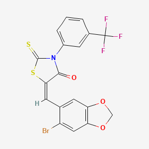 (E)-5-((6-bromobenzo[d][1,3]dioxol-5-yl)methylene)-2-thioxo-3-(3-(trifluoromethyl)phenyl)thiazolidin-4-one