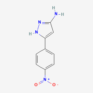 molecular formula C9H8N4O2 B2867029 5-(4-硝基苯基)-2H-吡唑-3-胺 CAS No. 78583-83-2