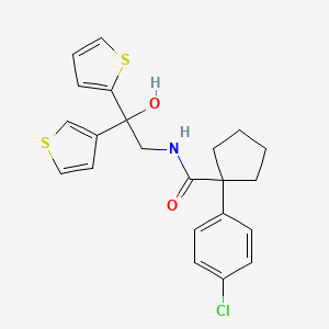 1-(4-chlorophenyl)-N-(2-hydroxy-2-(thiophen-2-yl)-2-(thiophen-3-yl)ethyl)cyclopentanecarboxamide