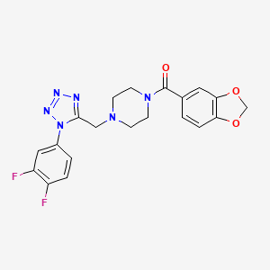 benzo[d][1,3]dioxol-5-yl(4-((1-(3,4-difluorophenyl)-1H-tetrazol-5-yl)methyl)piperazin-1-yl)methanone