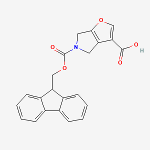 molecular formula C22H17NO5 B2867036 5-(9H-芴-9-基甲氧羰基)-4,6-二氢呋并[2,3-c]吡咯-3-甲酸 CAS No. 2287288-63-3